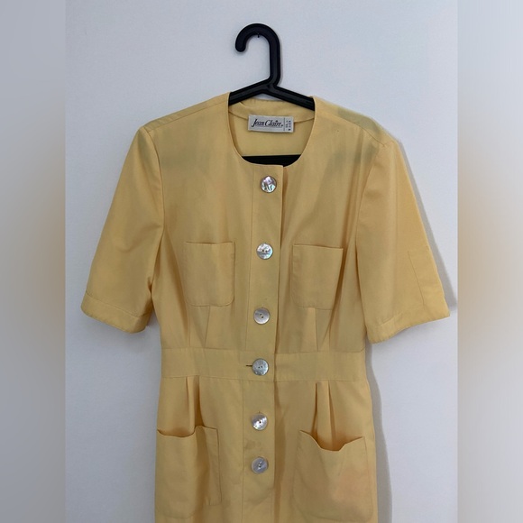 Vintage Wool Short Sleeved Button Up Dress - Picture 3 of 7